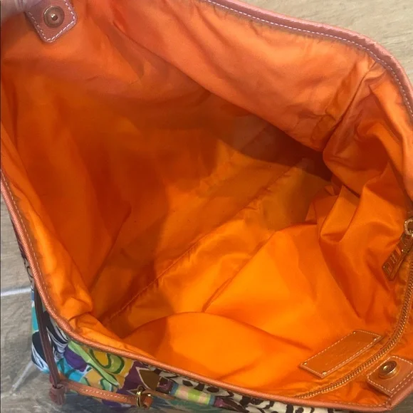 PRADA Venice Print Top Handle Tote Bag nylon Canvas x Leather